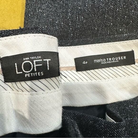 Loft Dark Gray Tweed  Marisa Trousers Size 4P - Picture 9 of 9